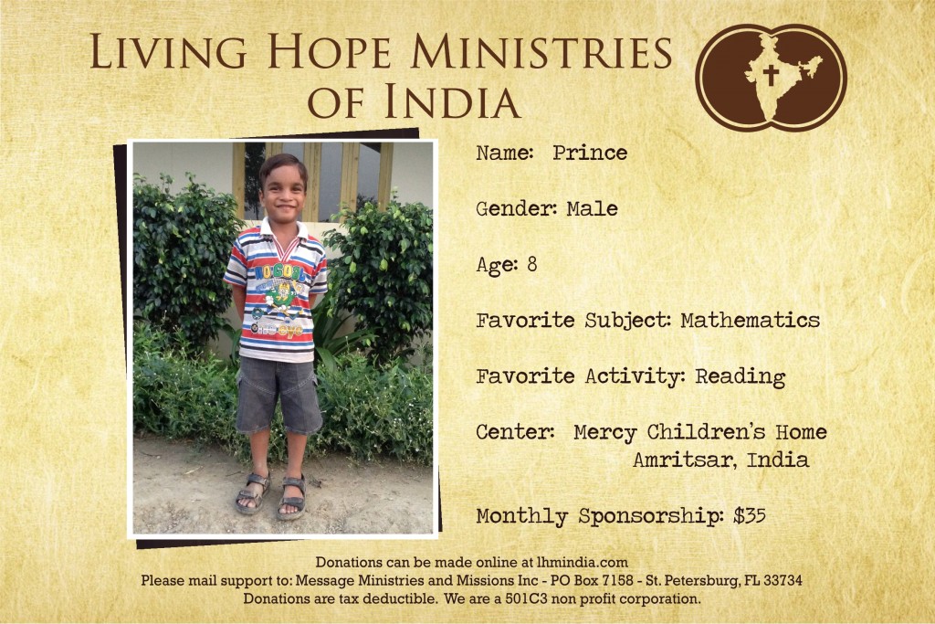 Child Sponsor - India - Prince